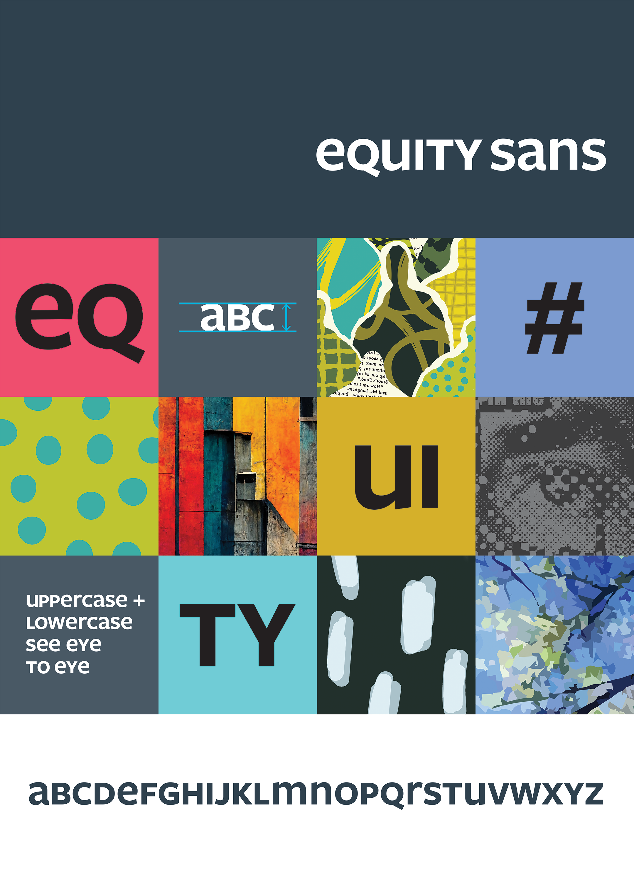 Berkeley School of Education Justice Summit typeface design sampler