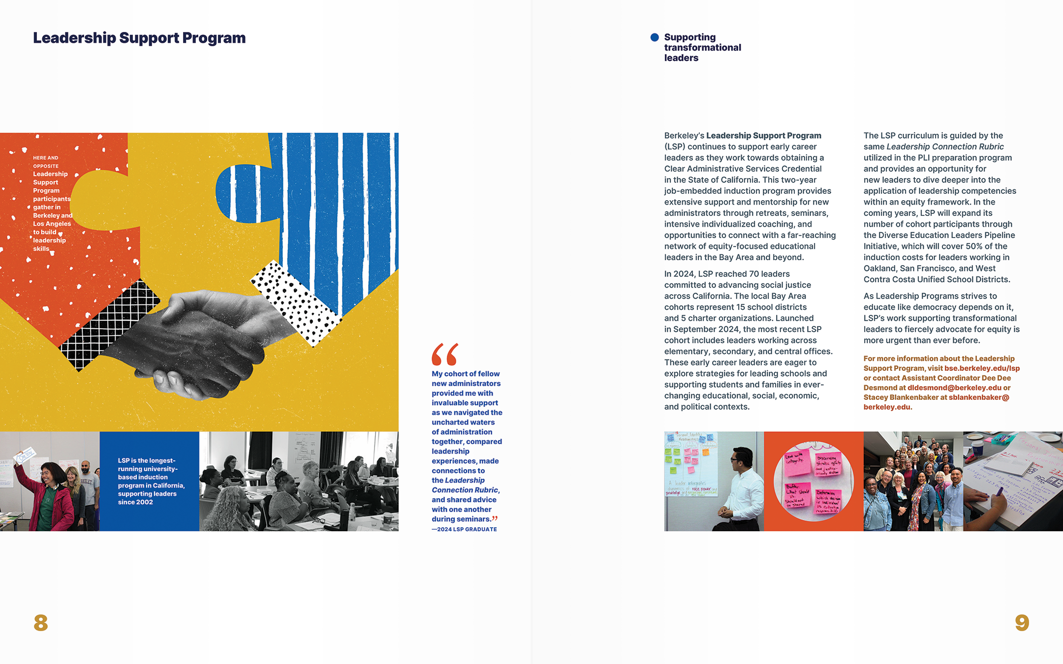 Berkeley School of Education Leadership Programs 2024 in Review report spread